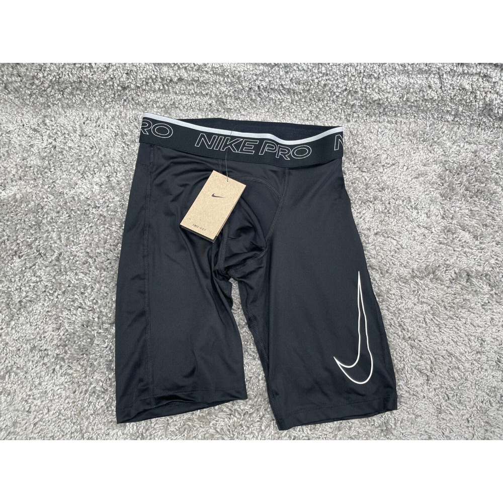 Nike Pro Dri Fit Mens Black Training Compression Shorts Elastic Waist Size S NWT
